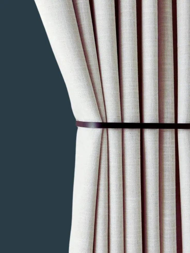 white curtain steel holdbacks