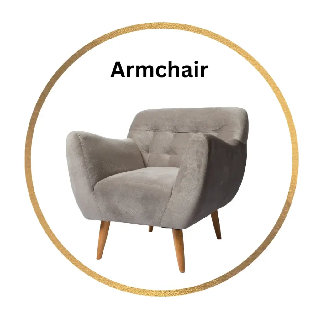 Armchair of furniture shop of dubai in white background in a circle furniture shop of dubai